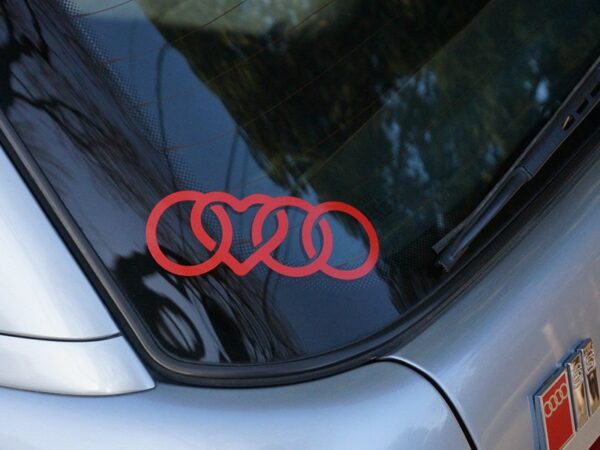 "AUDILOVE" Logo Decal, Gloss Red