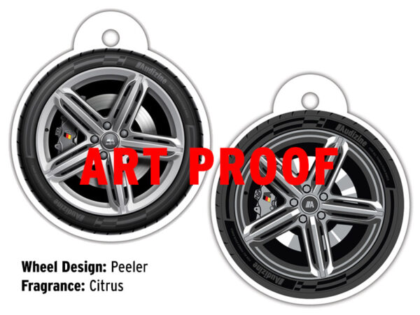 Audizine "Wheel Icons" Air Fresheners, Peeler in Citrus