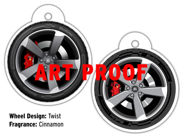 Audizine "Wheel Icons" Air Fresheners, Twist in Cinnamon