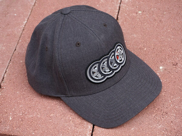 Audizine "Wheel Icons" Hat, STC43 Curved Bill in Heather Gray