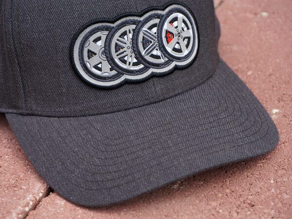 Audizine "Wheel Icons" Hat, STC43 Curved Bill in Heather Gray