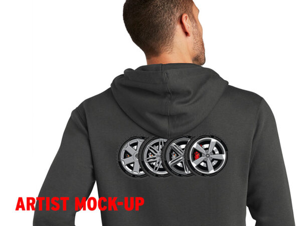 Audizine "Wheel Icons" Hooded Sweatshirt, Back Detail